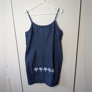 Y2K 2000 Vintage Jesse Ryan Denim Mini Dress Size Large Made In Canada